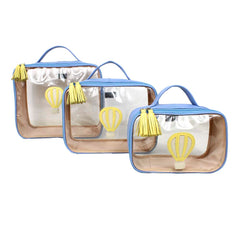 Kit Necessaire Crystal com 3 Little Ballon em Couro Personalizada