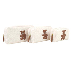 Kit Necessaire Urso Teddy Estampa Ursos com Caramelo Liso Pronta Entrega