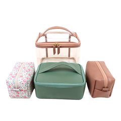 Kit Necessaire Jhude Algodão Doce Liso com Jade e Estampa Bosque Pronta Entrega