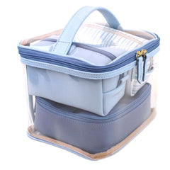 Kit Necessaire Jhude Estampa Listrado Pontilhado em Couro e Vinil Personalizada