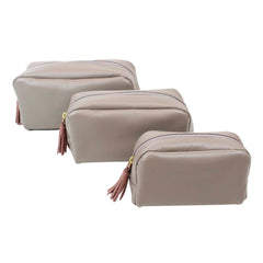 Kit Necessaire Julie com 3 em Couro Personalizada