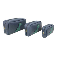 Kit Necessaire Little Dino em Couro Personalizado