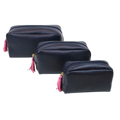 Kit Necessaire Julie com 3 em Couro Personalizada