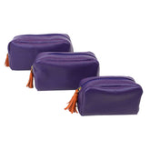 Kit Necessaire Julie com 3 Purple com Tangerina Liso Pronta Entrega