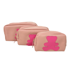 Kit Necessaire Little Bear Algodão Doce Liso com Pink Prada Pronta Entrega