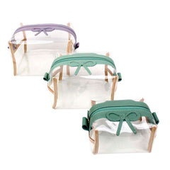 Kit Necessaire Matilde Crystal Laço Rococó Lilás Liso com Menta Liso e Jade Pronta Entrega
