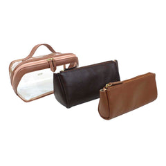 Kit Necessaire Norah em Couro e Vinil Personalizado
