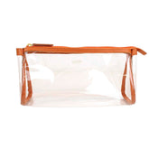 Necessaire Norah Crystal M Tangerina Liso Pronta Entrega