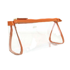Necessaire Norah Crystal M Tangerina Liso Pronta Entrega