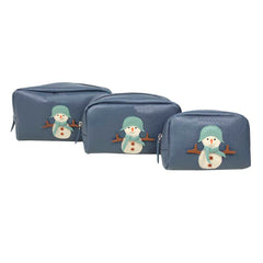 Kit Necessaire Boneco de Neve em Couro Personalizado