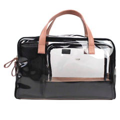 Kit Necessaire Vicky Preto Liso com Algodão Doce Liso Pronta Entrega