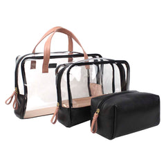 Kit Necessaire Vicky Preto Liso com Algodão Doce Liso Pronta Entrega