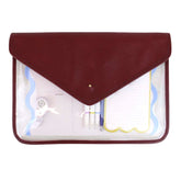 Pasta Envelope Dupla com Papelaria Burgundy Liso Pronta Entrega