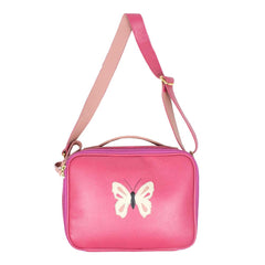 Lancheira Infantil Borboleta em Couro Personalizada