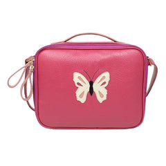 Lancheira Infantil Borboleta em Couro Personalizada