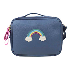 Lancheira Infantil Arco Íris em Couro Personalizada