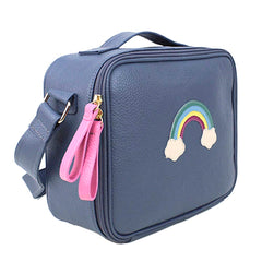 Lancheira Infantil Arco Íris em Couro Personalizada