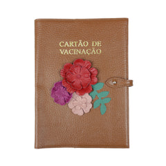 Porta Cartão de Vacina Le Jardin em Couro Personalizado