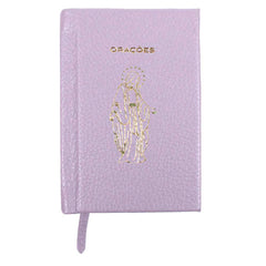 Livrinho de Orações com Hotstamping Nossa Senhora das Graças em Couro Personalizado