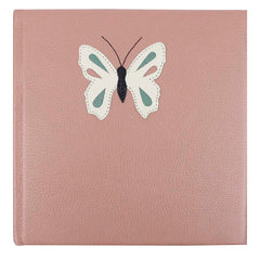 Livro de Memórias Borboleta Algodão Doce Liso com Off White Liso e Jade Pronta Entrega