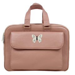 Mala de Bebê Borboleta em Couro Personalizada