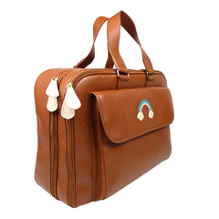 Mala de Bebê Arco Íris em Couro Personalizada