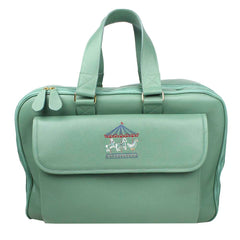 Mala de Bebê Bordado Carrossel em Couro Personalizada