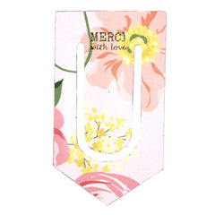 Marcador de Livro Clipes Estampa Peônia Pronta Entrega