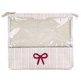 Mini Bag Look Laço Rococó Estampa Listrado Pontilhado Rosa em Couro e Vinil Personalizado