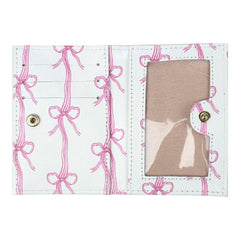 Carteira de Dinheiro Mini Estampa Listra de Laços em Couro Personalizada