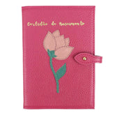 Porta Mini Certidão de Nascimento Tulipa em Couro Personalizado