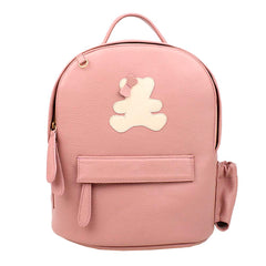 Mochila Infantil Pequena Little Bear Laço em Couro Personalizada