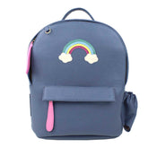 Mochila Infantil Pequena Arco Íris em Couro Personalizada