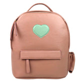 Mochila M com Porta Garrafa Coração em Couro Personalizada