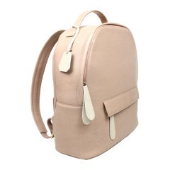 Mochila M Amsterdã Rose Lesard com Off White Liso Pronta Entrega