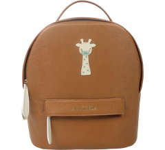 Mochila M Amsterdã Girafinha em Couro Personalizada
