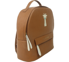 Mochila M Amsterdã Girafinha em Couro Personalizada