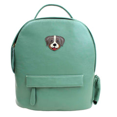 Mochila M com Porta Garrafa Cachorro Toddy em Couro Personalizada