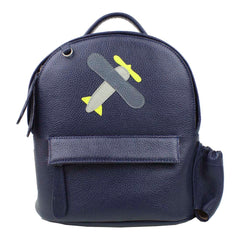 Mochila Infantil Mini Little Plane em Couro Personalizada