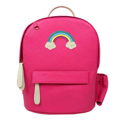 Mochila Infantil Pequena Arco Íris em Couro Personalizada