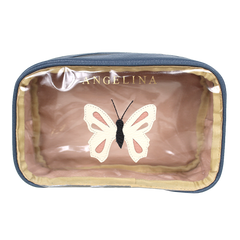 Necessaire Anne Beach Borboleta em Couro e Vinil Personalizada