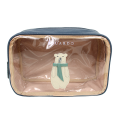 Necessaire Anne Beach Urso Polar em Couro e Vinil Personalizada
