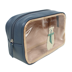 Necessaire Anne Beach Urso Polar em Couro e Vinil Personalizada
