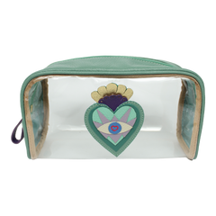 Necessaire Betina G Sagrado Coração em Couro e Vinil Personalizada