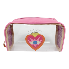 Necessaire Betina G Sagrado Coração em Couro e Vinil Personalizada