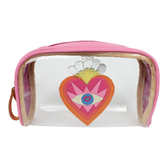 Necessaire Betina M Sagrado Coração em Couro e Vinil Personalizado