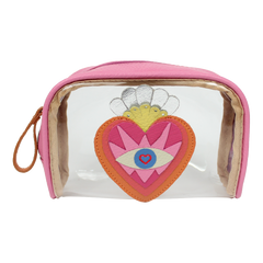 Necessaire Betina P Sagrado Coração em Couro e Vinil Personalizada