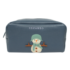 Necessaire Boneco de Neve G em Couro Personalizado