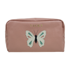 Necessaire Borboleta G em Couro Personalizado