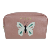 Necessaire Borboleta M em Couro Personalizado